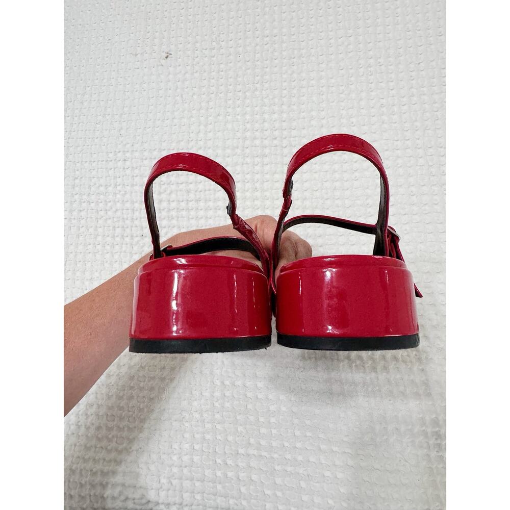 Steve Madden Anyaa Red Patent Slingback Mary Jane Flats Pointed Toe 8.5 - Picture 4 of 8